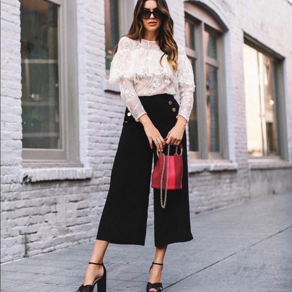 Who What Wear Plus 18W Black Sailor Pant